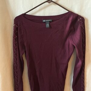INC International Concepts Maroon Knit Top